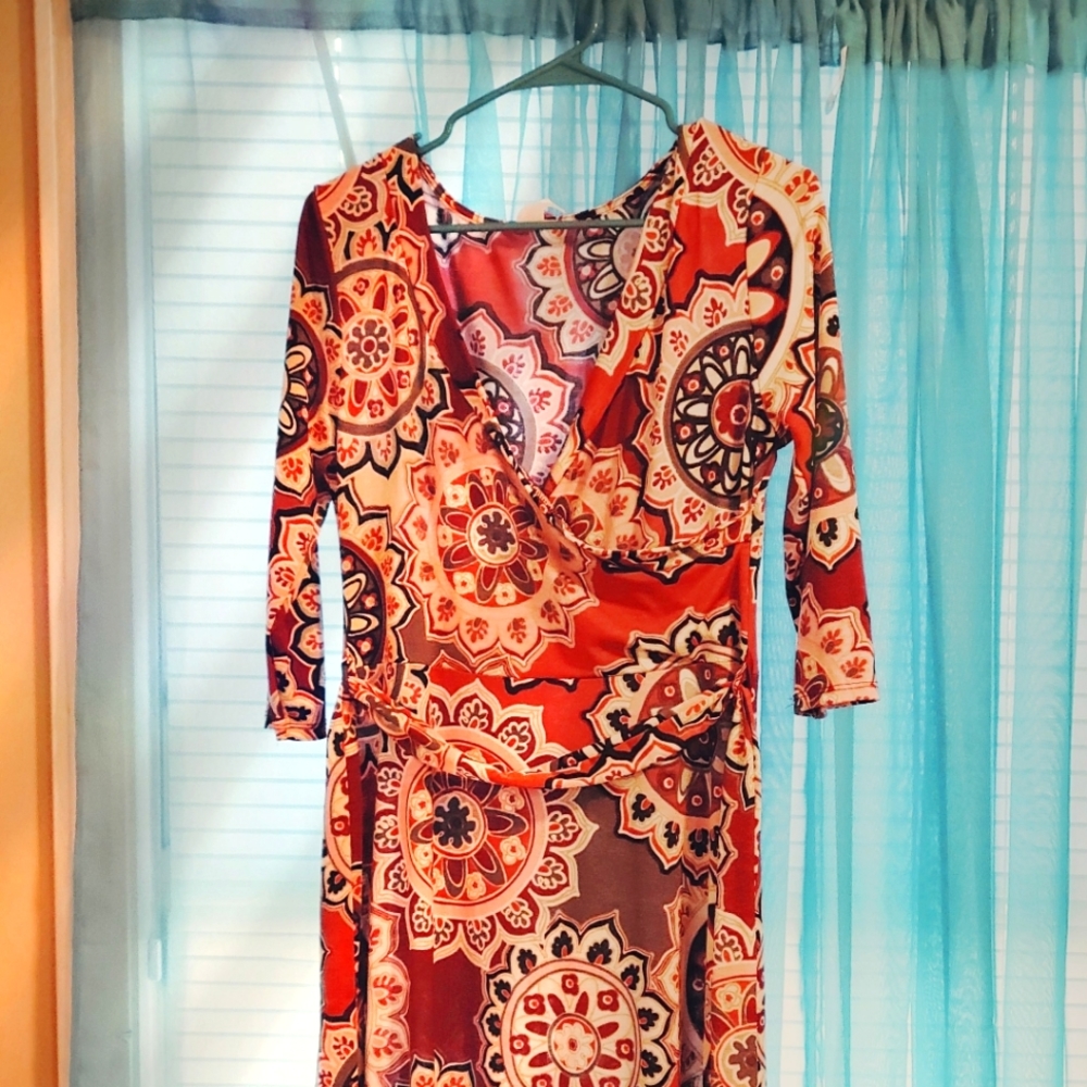 3/4 sleeve Mandala dress